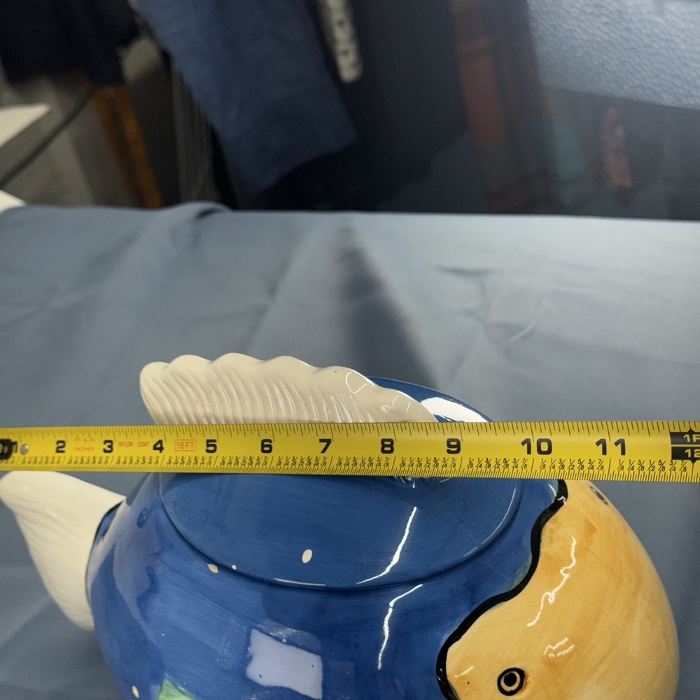 Certified International Coco Dowley Fish Canister Ceramic Blue Whine with Lid - Picture 9 of 9